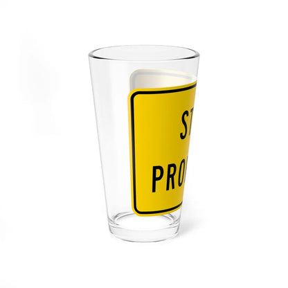 MUTCD-CA S1-1 (California) (Road Sign) Pint Glass 16oz - Go Mug Yourself
