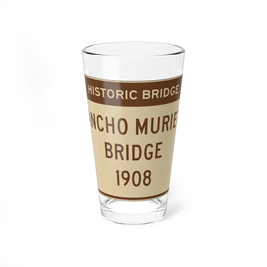 MUTCD-CA S29-1 open text (California) (Road Sign) Pint Glass 16oz 16oz - Go Mug Yourself