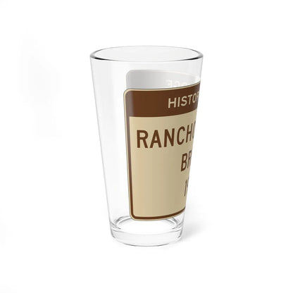 MUTCD-CA S29-1 open text (California) (Road Sign) Pint Glass 16oz - Go Mug Yourself