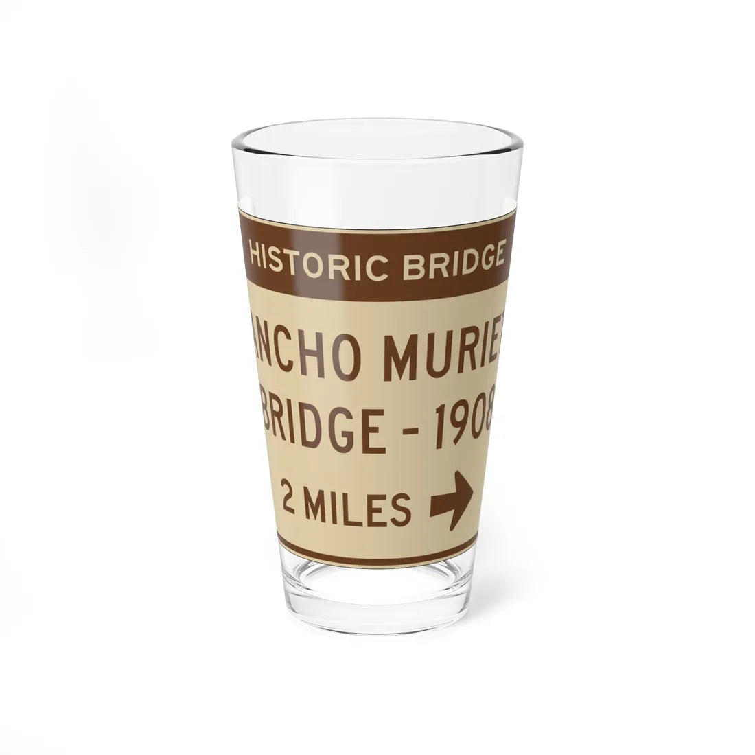 MUTCD-CA S29-2 open text (California) (Road Sign) Pint Glass 16oz 16oz - Go Mug Yourself