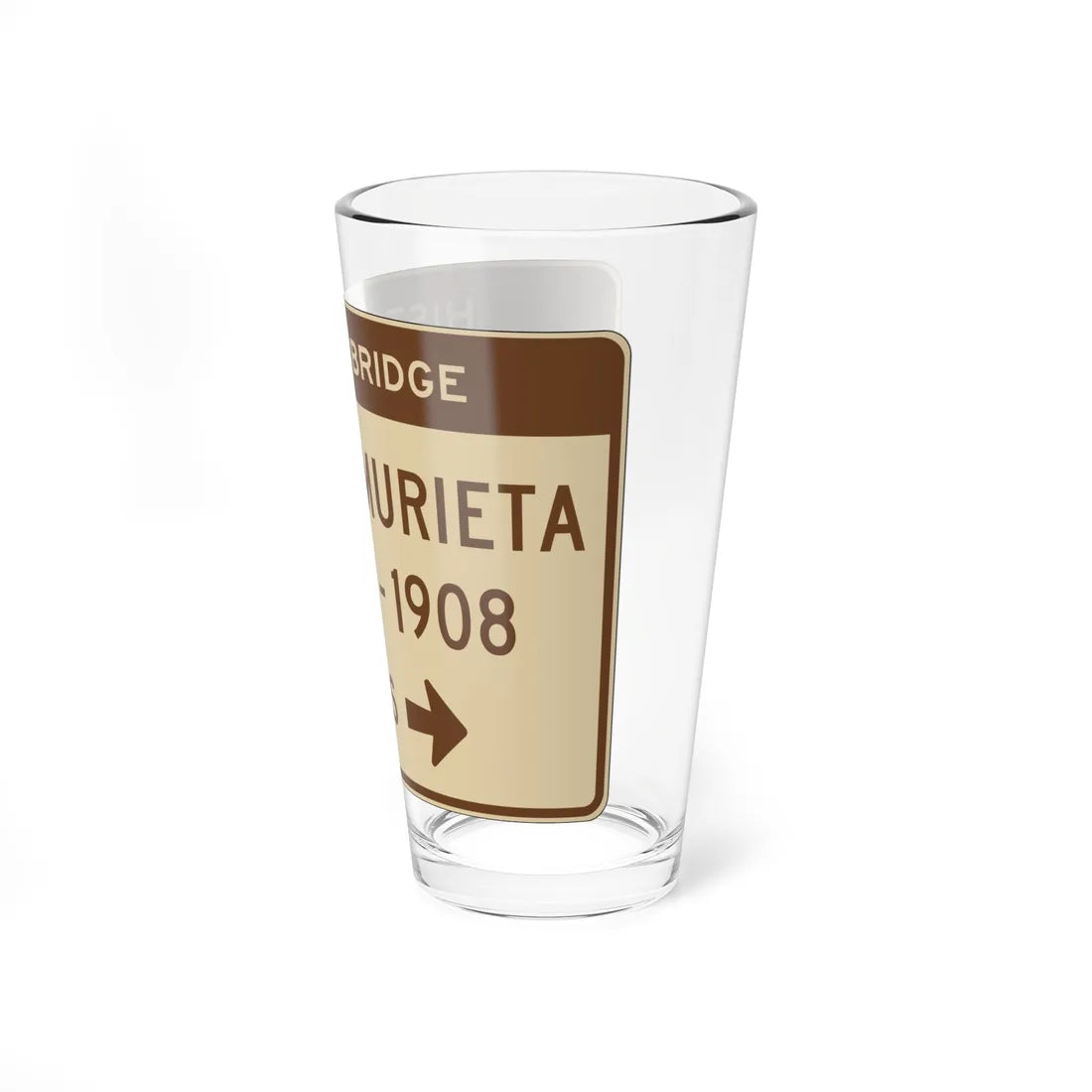 MUTCD-CA S29-2 open text (California) (Road Sign) Pint Glass 16oz - Go Mug Yourself