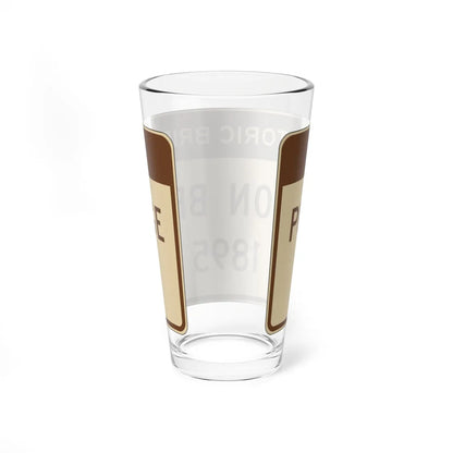 MUTCD-CA S29 open text (California) (Road Sign) Pint Glass 16oz - Go Mug Yourself
