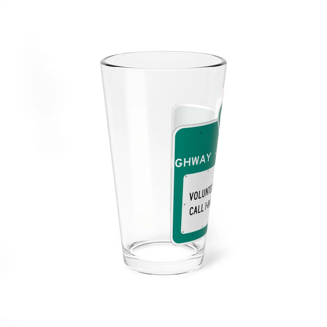 MUTCD-CA S32 open text (California) (Road Sign) Pint Glass 16oz - Go Mug Yourself