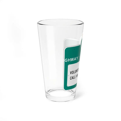 MUTCD-CA S32 open text (California) (Road Sign) Pint Glass 16oz - Go Mug Yourself