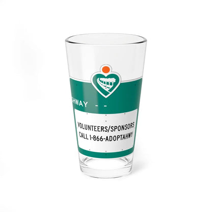 MUTCD-CA S32 open text (California) (Road Sign) Pint Glass 16oz - Go Mug Yourself
