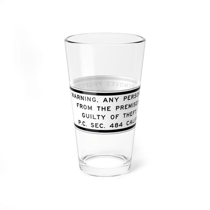 MUTCD-CA SR13-1 (California) (Road Sign) Pint Glass 16oz - Go Mug Yourself