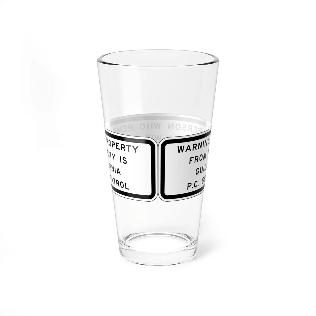 MUTCD-CA SR13-1 (California) (Road Sign) Pint Glass 16oz - Go Mug Yourself