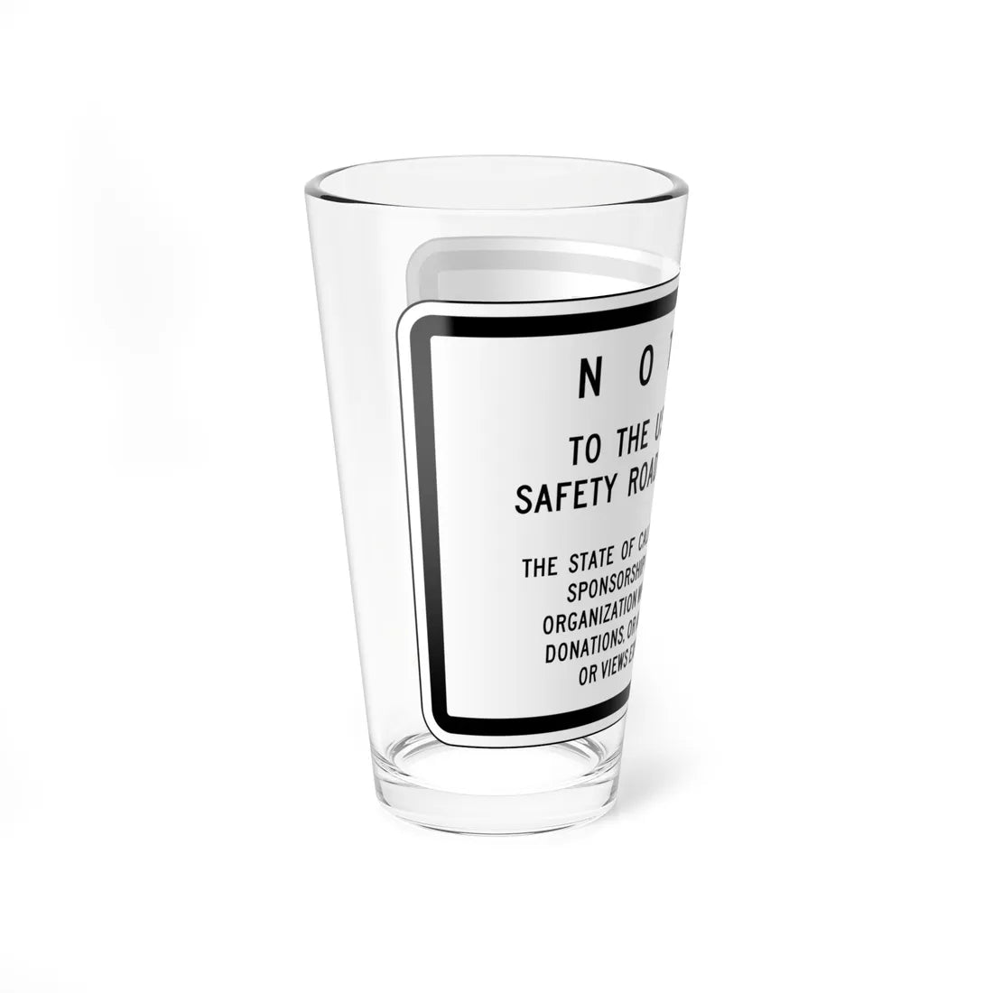 MUTCD-CA SR2 (California) (Road Sign) Pint Glass 16oz - Go Mug Yourself