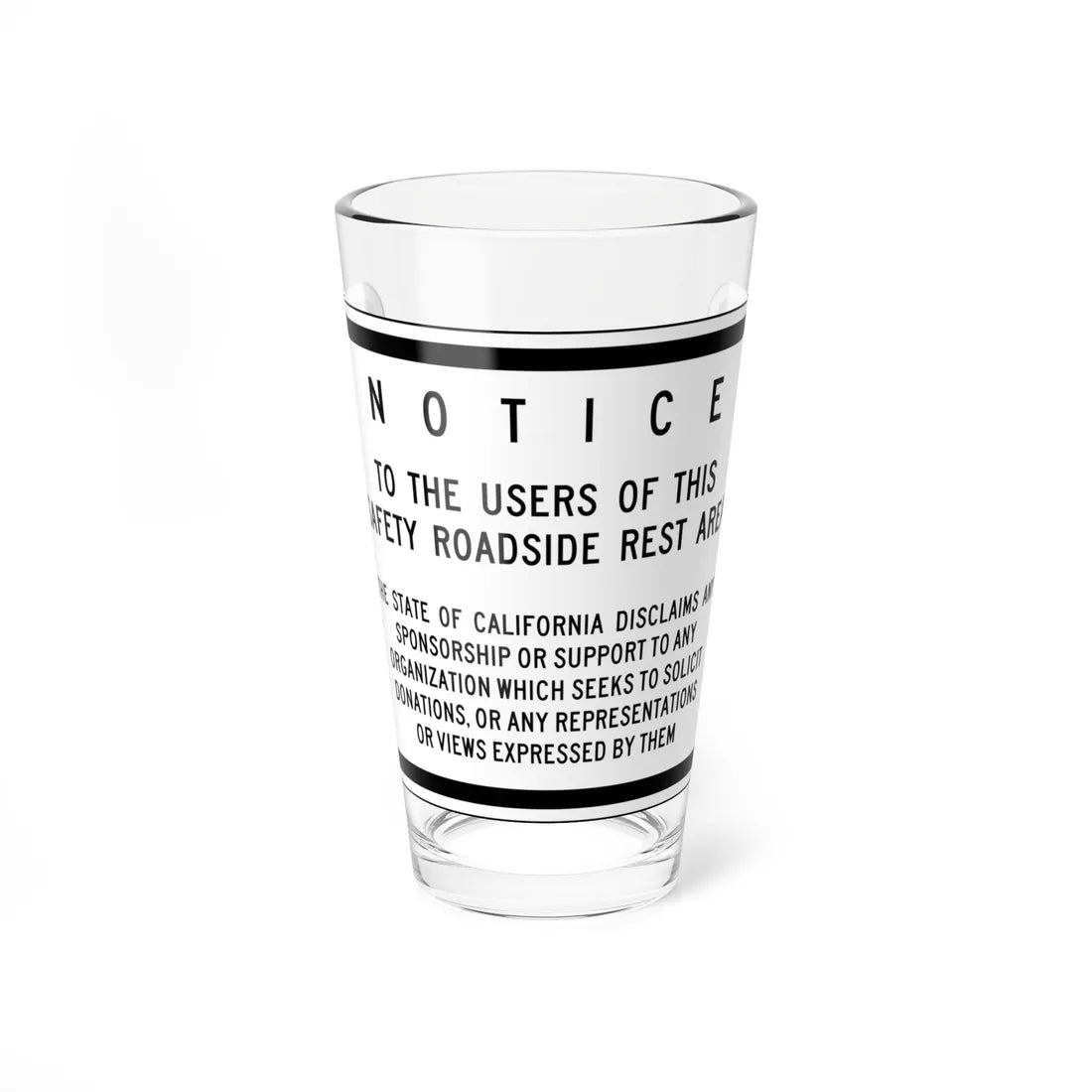 MUTCD-CA SR2 (California) (Road Sign) Pint Glass 16oz - Go Mug Yourself