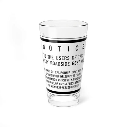 MUTCD-CA SR2 (California) (Road Sign) Pint Glass 16oz - Go Mug Yourself