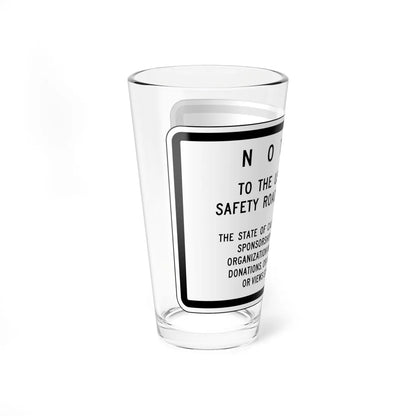 MUTCD-CA SR2 (California) (Road Sign) Pint Glass 16oz - Go Mug Yourself