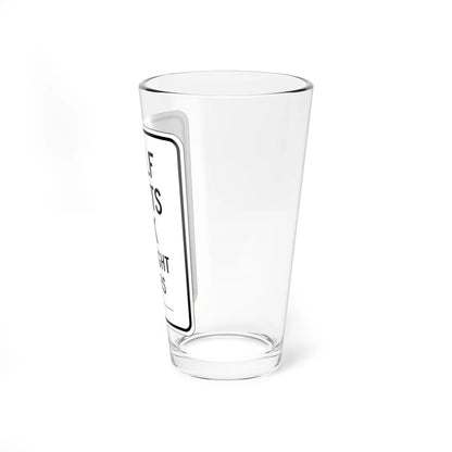 MUTCD-CA SR43 open text (California) (Road Sign) Pint Glass 16oz - Go Mug Yourself