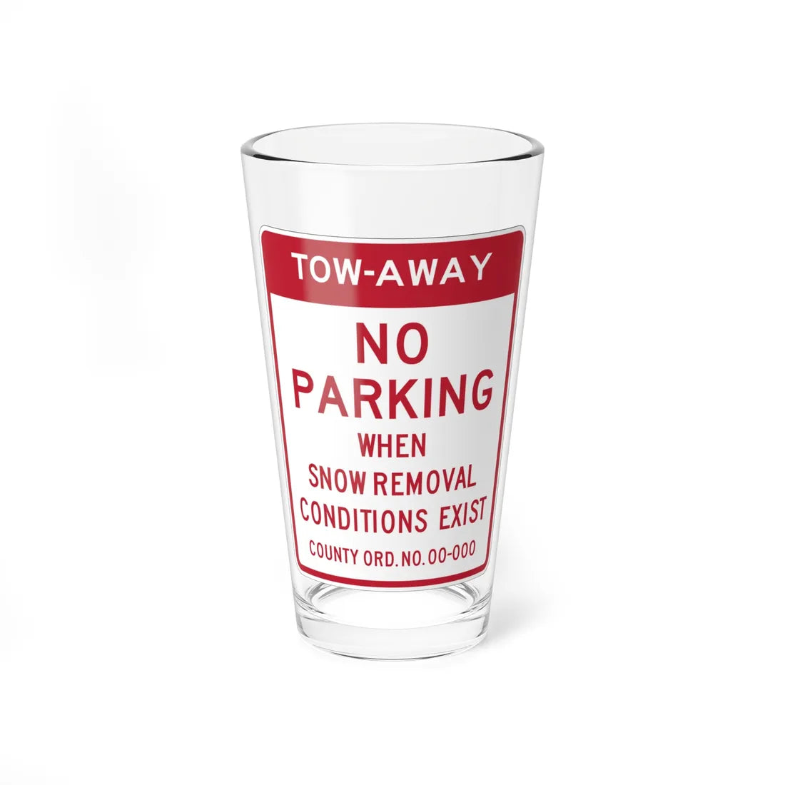 MUTCD-CA SR49 open text (California) (Road Sign) Pint Glass 16oz 16oz - Go Mug Yourself