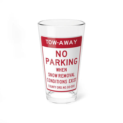 MUTCD-CA SR49 open text (California) (Road Sign) Pint Glass 16oz 16oz - Go Mug Yourself