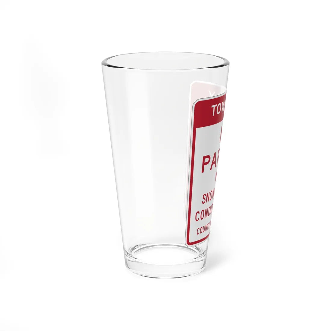 MUTCD-CA SR49 open text (California) (Road Sign) Pint Glass 16oz - Go Mug Yourself