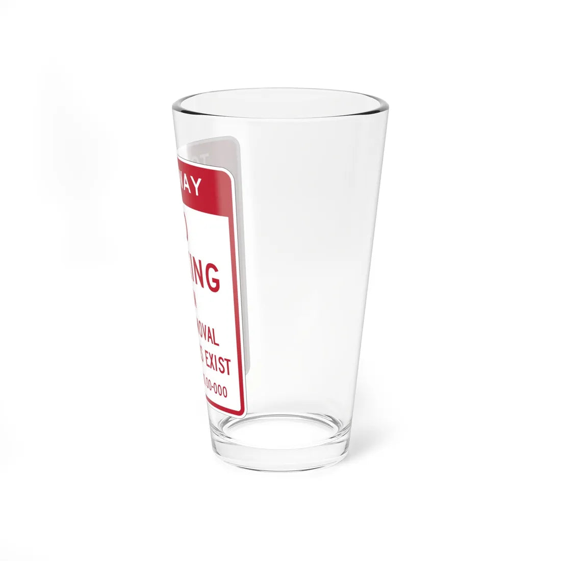 MUTCD-CA SR49 open text (California) (Road Sign) Pint Glass 16oz - Go Mug Yourself