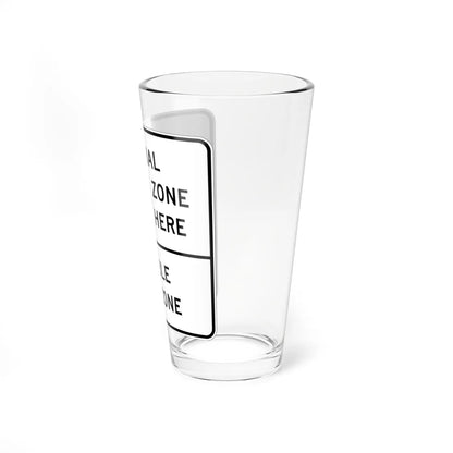 MUTCD-CA SR53 (California) (Road Sign) Pint Glass 16oz - Go Mug Yourself