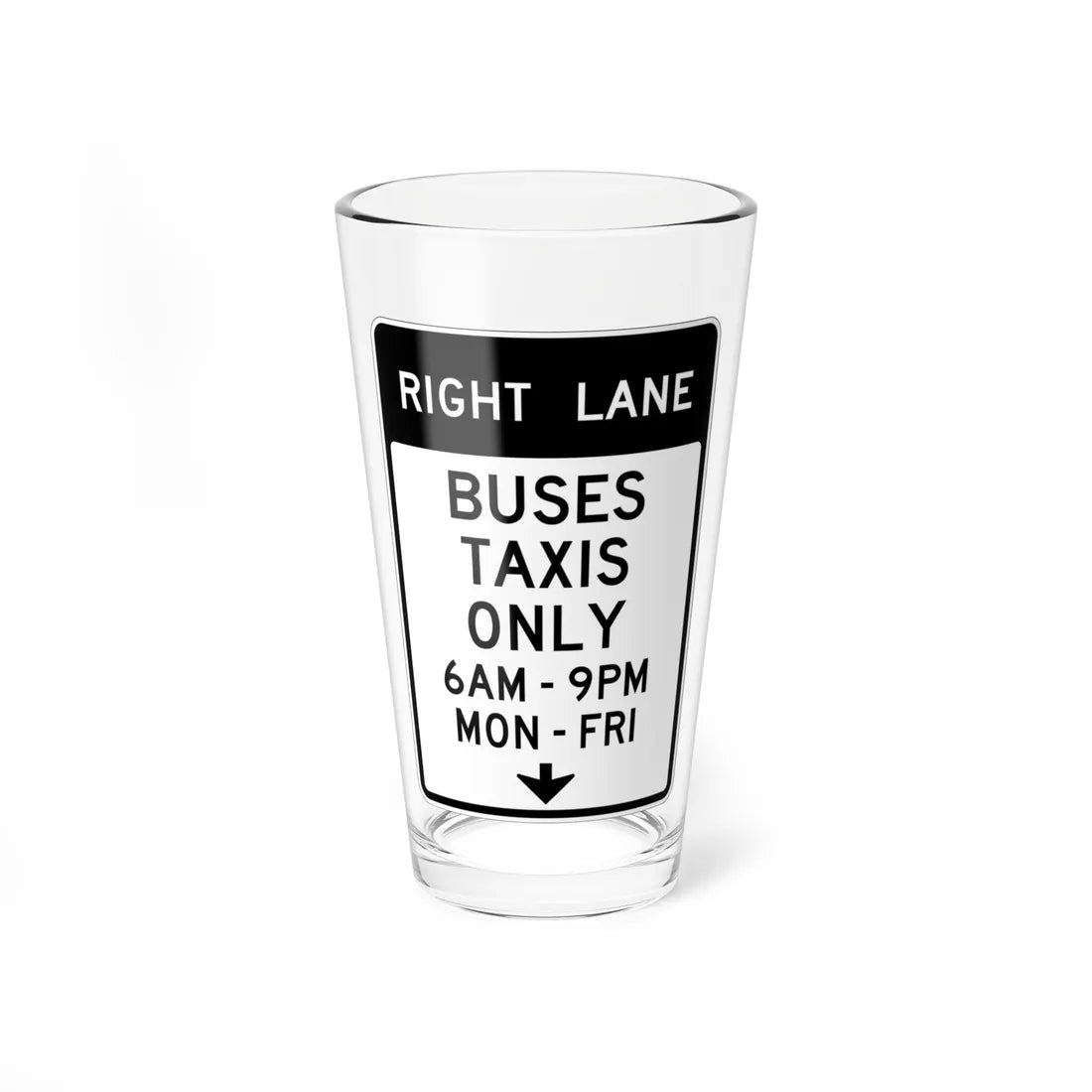 MUTCD-CA SR60-8 (California) (Road Sign) Pint Glass 16oz 16oz - Go Mug Yourself