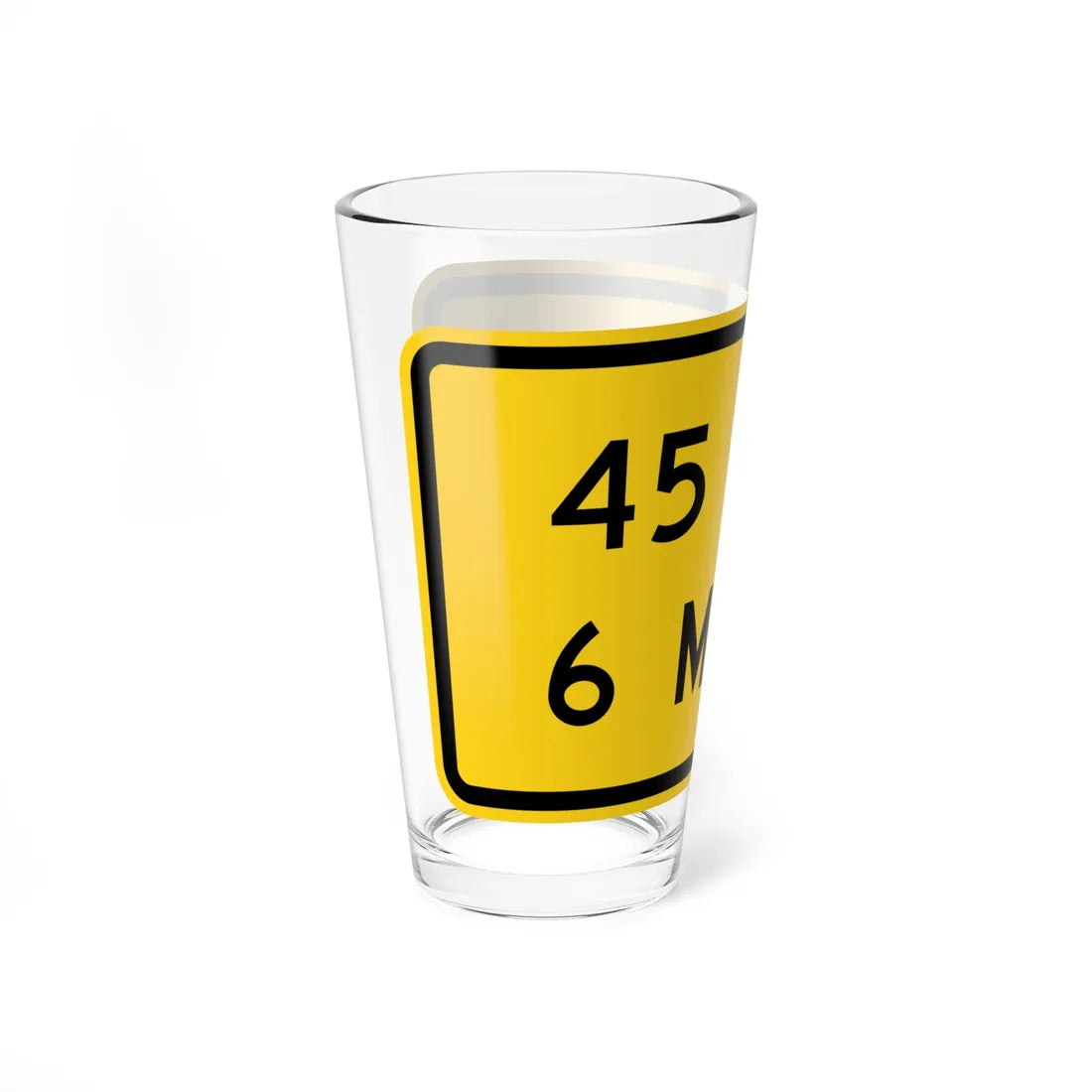 MUTCD-CA SW22-1A (California) (Road Sign) Pint Glass 16oz - Go Mug Yourself
