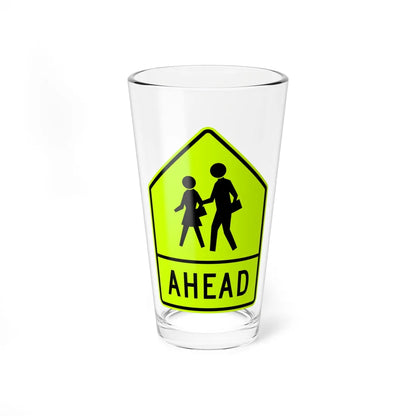 MUTCD-CA SW24-3 (California) (Road Sign) Pint Glass 16oz 16oz - Go Mug Yourself