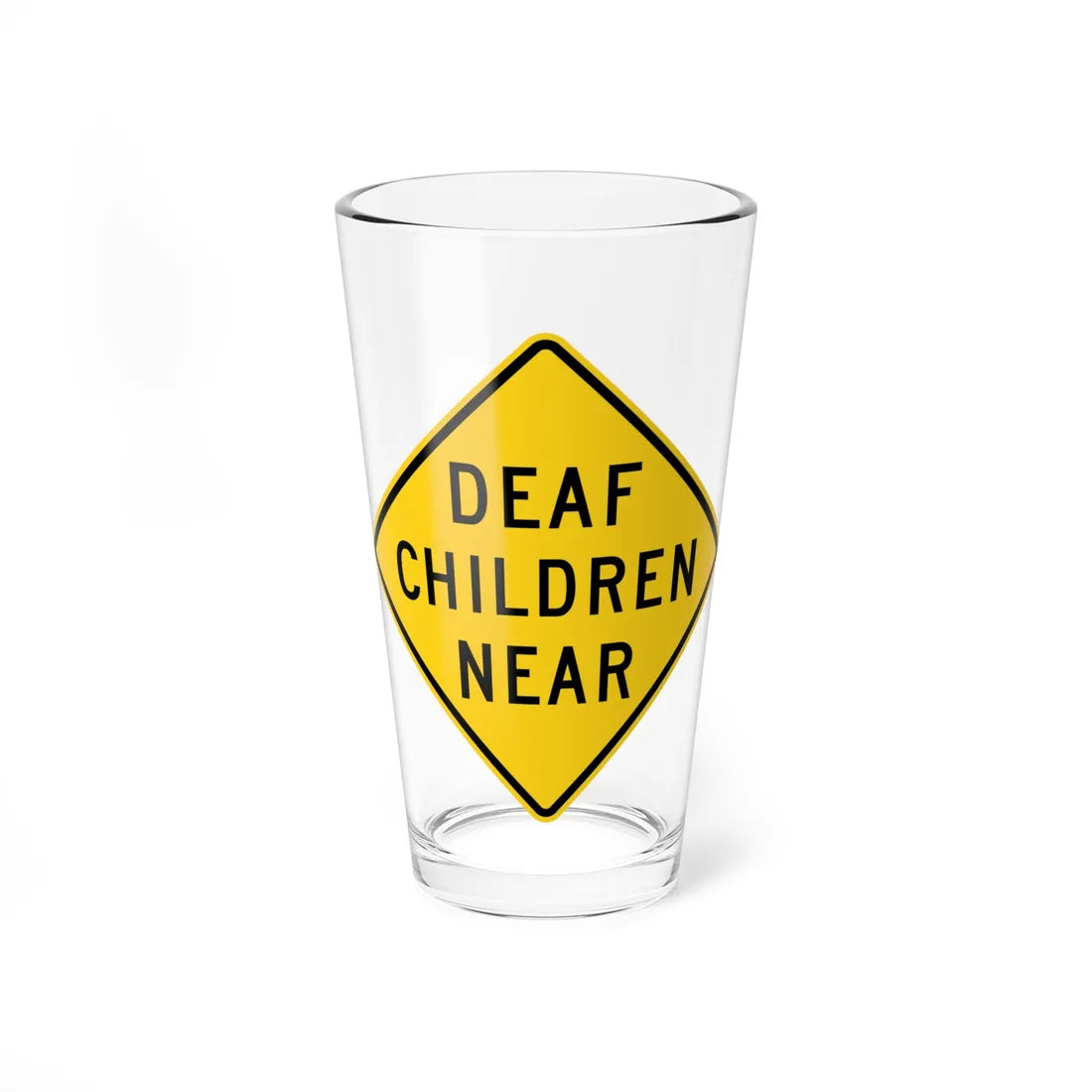 MUTCD-CA SW38 (California) (Road Sign) Pint Glass 16oz 16oz - Go Mug Yourself