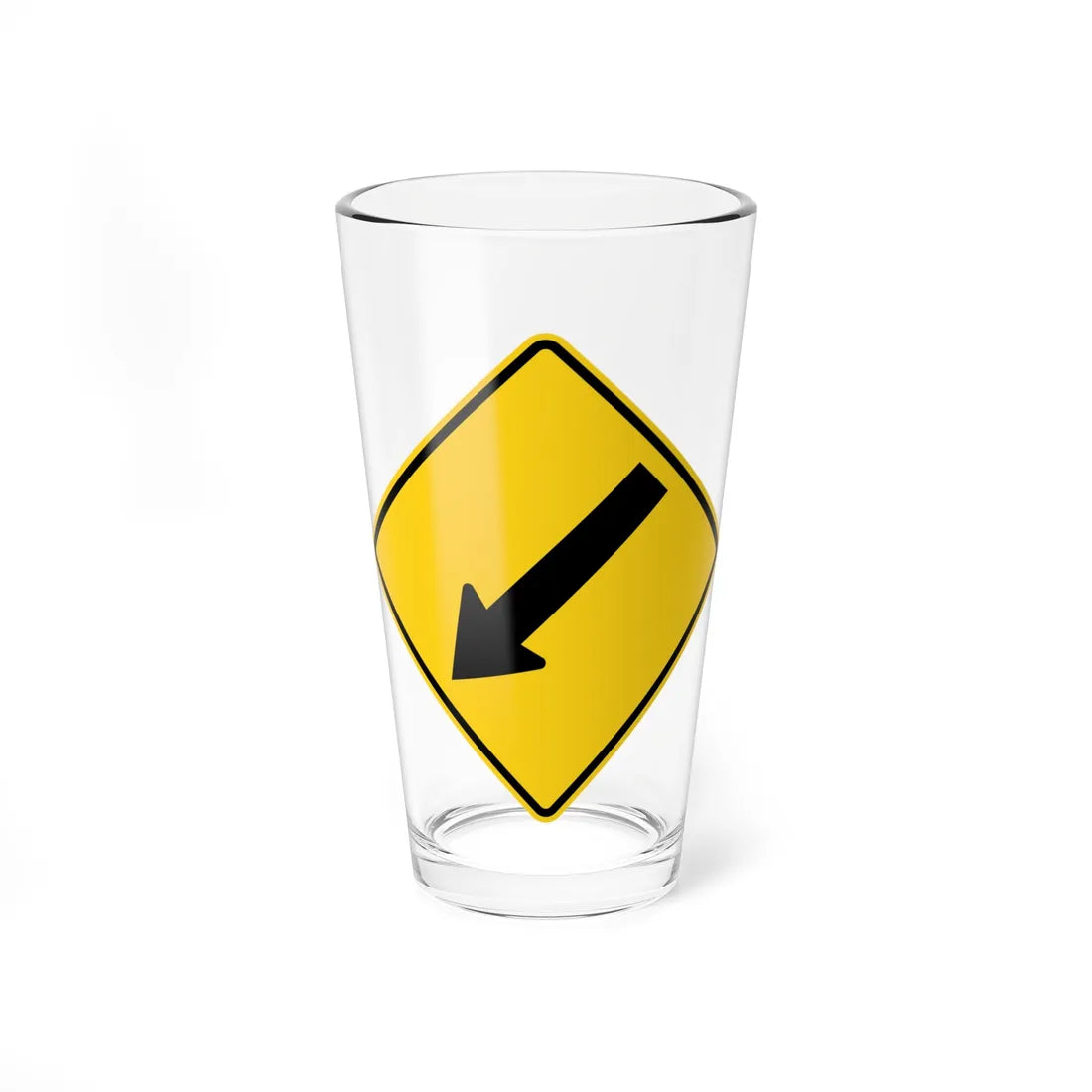 MUTCD-CA SW44-L (California) (Road Sign) Pint Glass 16oz 16oz - Go Mug Yourself