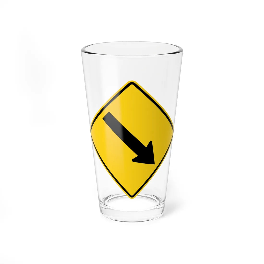 MUTCD-CA SW44-R (California) (Road Sign) Pint Glass 16oz 16oz - Go Mug Yourself