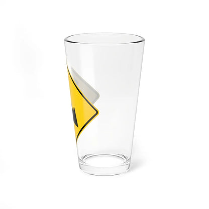 MUTCD-CA SW44-R (California) (Road Sign) Pint Glass 16oz - Go Mug Yourself