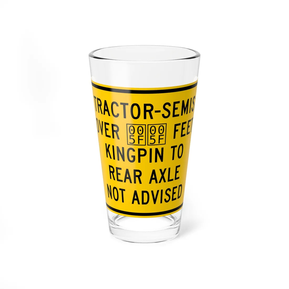 MUTCD-CA SW48 open text (California) (Road Sign) Pint Glass 16oz 16oz - Go Mug Yourself