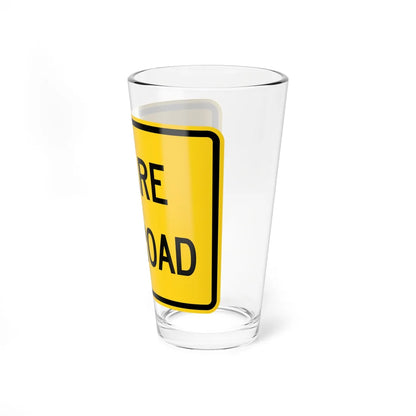 MUTCD-CA W79A (California) (Road Sign) Pint Glass 16oz - Go Mug Yourself