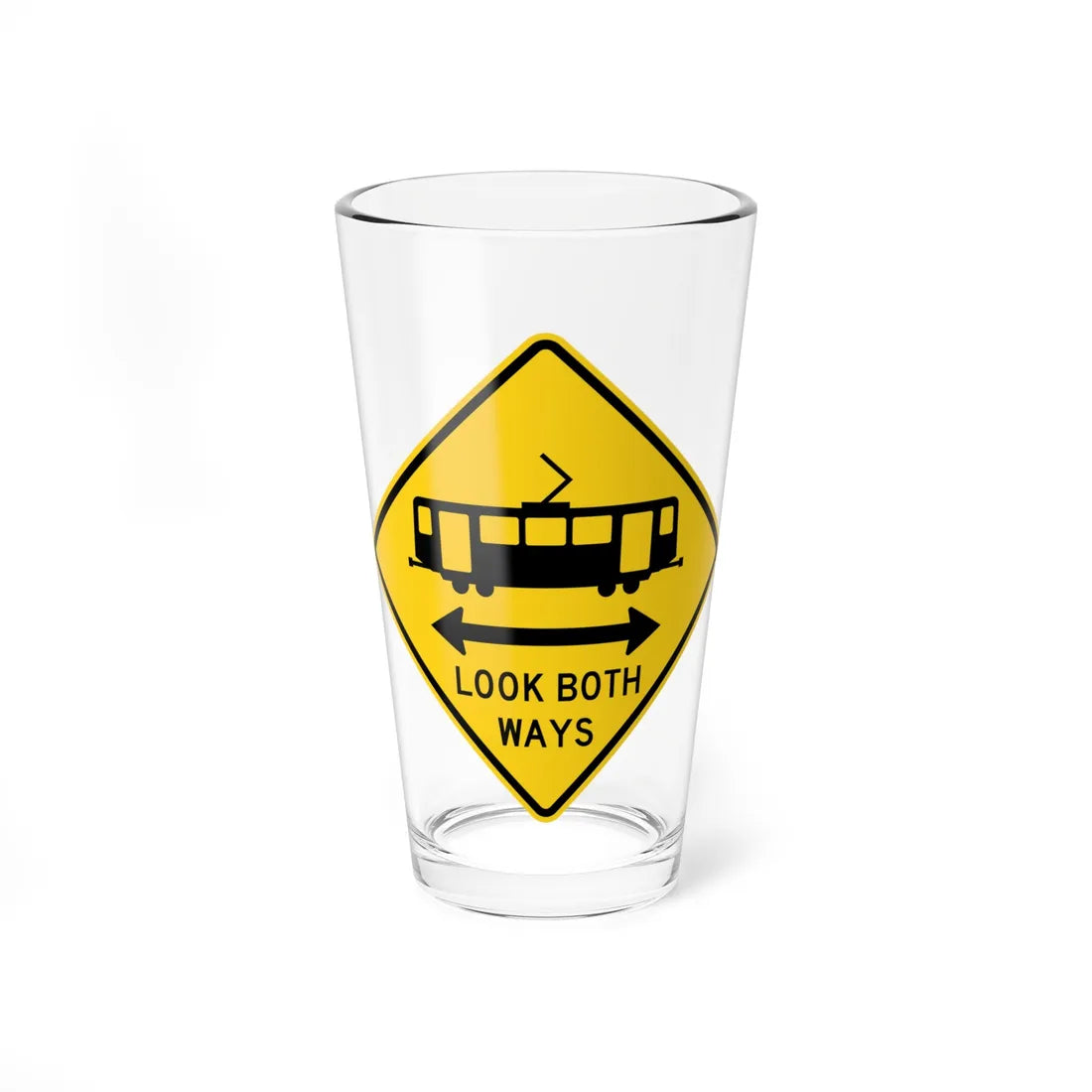 MUTCD-CA W82-1 (California) (Road Sign) Pint Glass 16oz 16oz - Go Mug Yourself