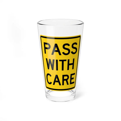 MUTCD-CA W83 (California) (Road Sign) Pint Glass 16oz 16oz - Go Mug Yourself