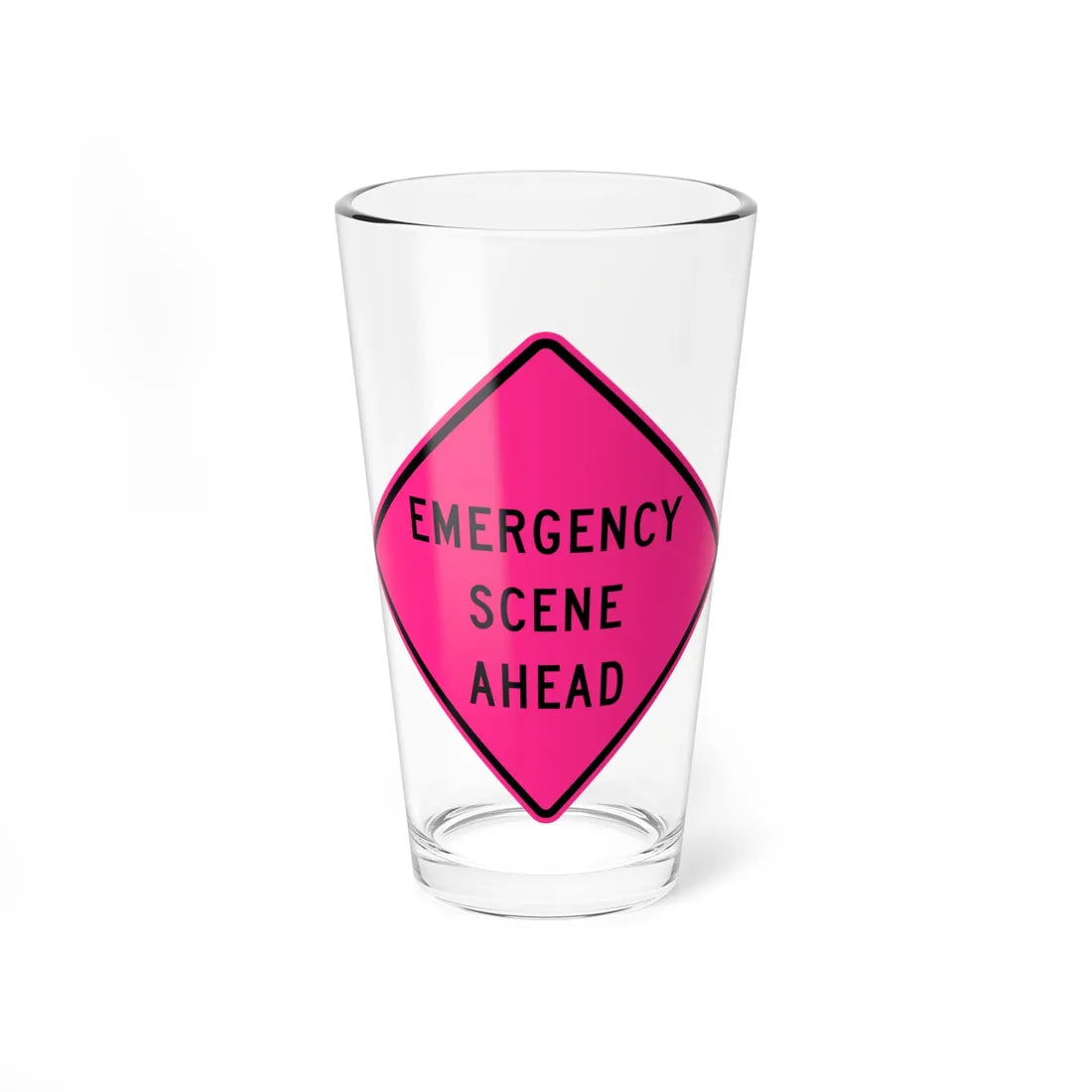 MUTCD-CA W90 (California) (Road Sign) Pint Glass 16oz 16oz - Go Mug Yourself