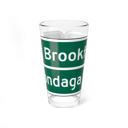 MUTCD D1-2 (New York) (Road Sign) Pint Glass 16oz 16oz - Go Mug Yourself