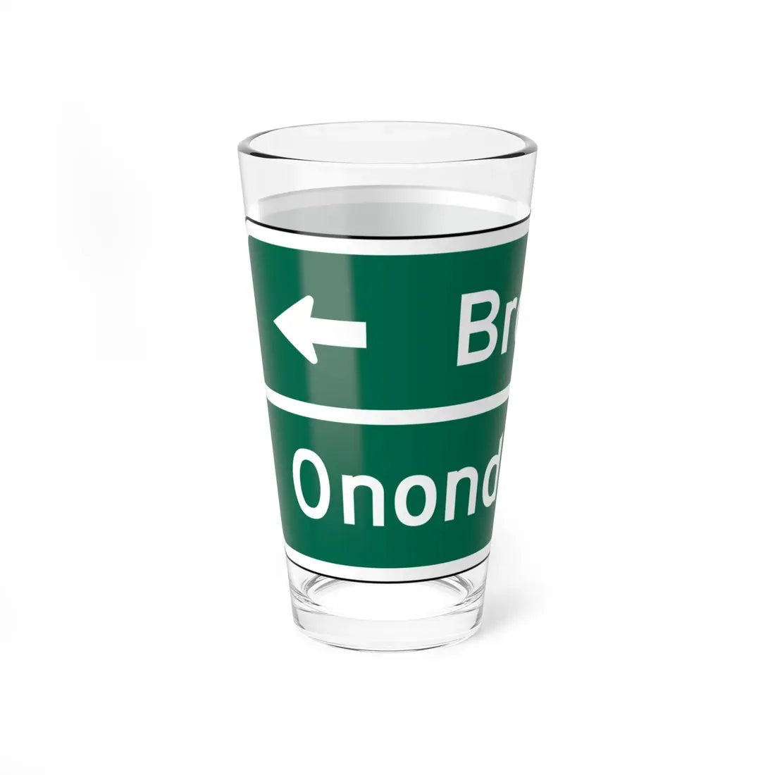 MUTCD D1-2 (New York) (Road Sign) Pint Glass 16oz - Go Mug Yourself