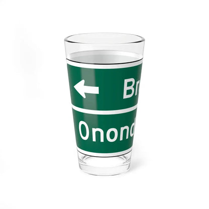 MUTCD D1-2 (New York) (Road Sign) Pint Glass 16oz - Go Mug Yourself