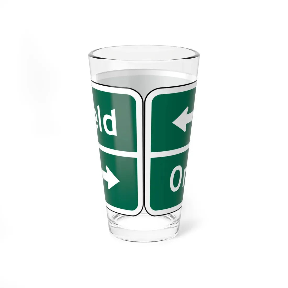 MUTCD D1-2 (New York) (Road Sign) Pint Glass 16oz - Go Mug Yourself