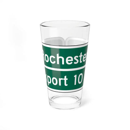 MUTCD D1-2a (New York) (Road Sign) Pint Glass 16oz 16oz - Go Mug Yourself