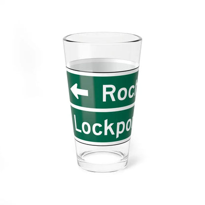 MUTCD D1-2a (New York) (Road Sign) Pint Glass 16oz - Go Mug Yourself