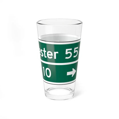 MUTCD D1-2a (New York) (Road Sign) Pint Glass 16oz - Go Mug Yourself