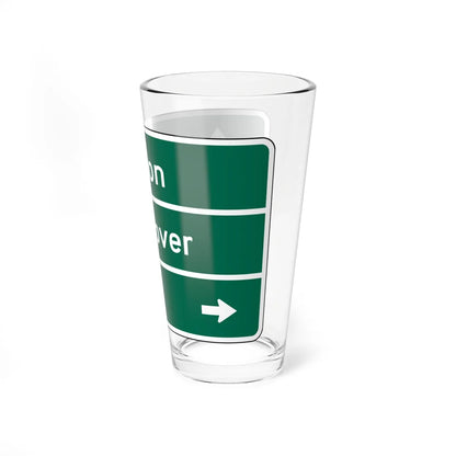 MUTCD D1-3 (Pennsylvania) (Road Sign) Pint Glass 16oz - Go Mug Yourself