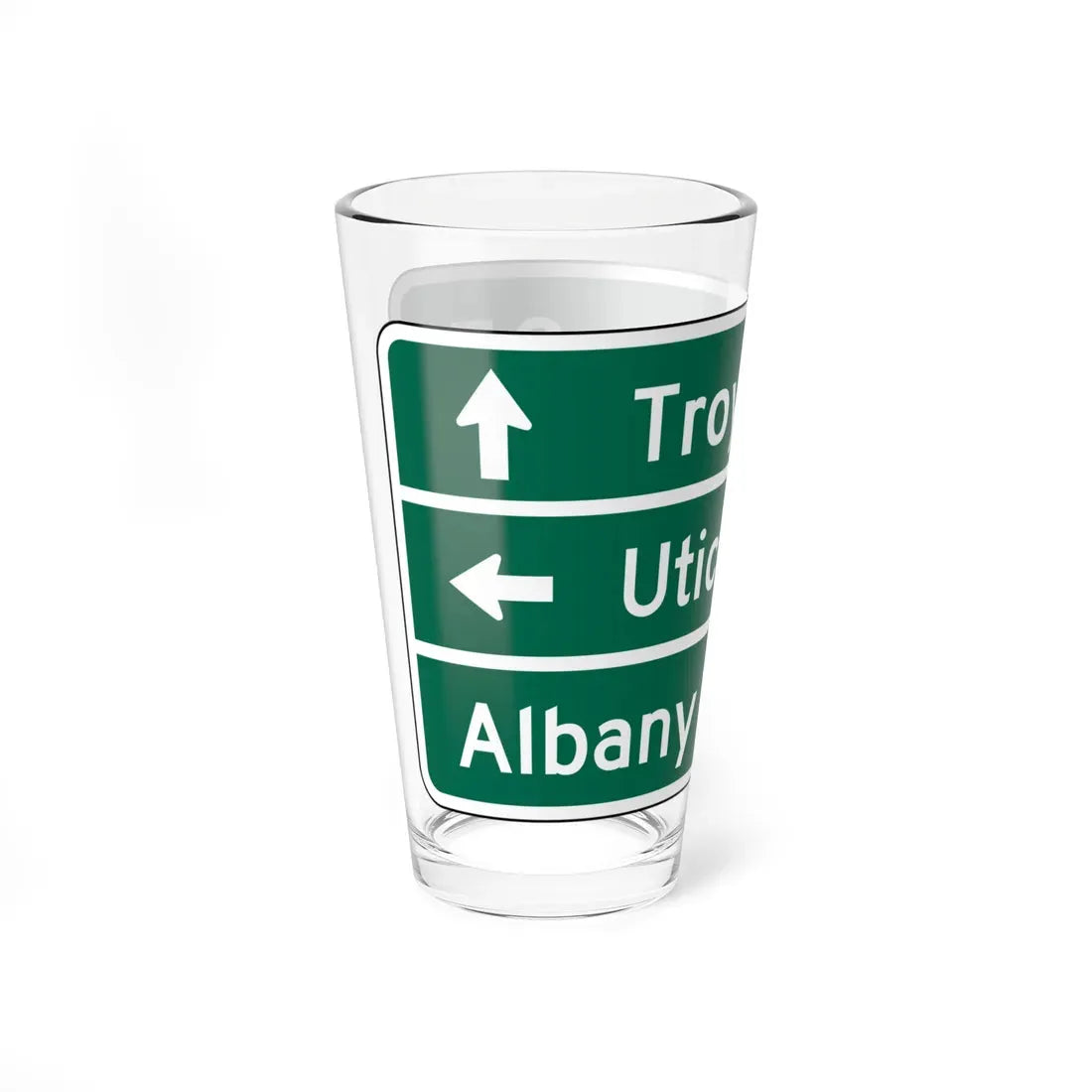 MUTCD D1-3a (New York) (Road Sign) Pint Glass 16oz - Go Mug Yourself
