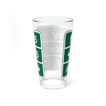 MUTCD D1-3a (New York) (Road Sign) Pint Glass 16oz - Go Mug Yourself