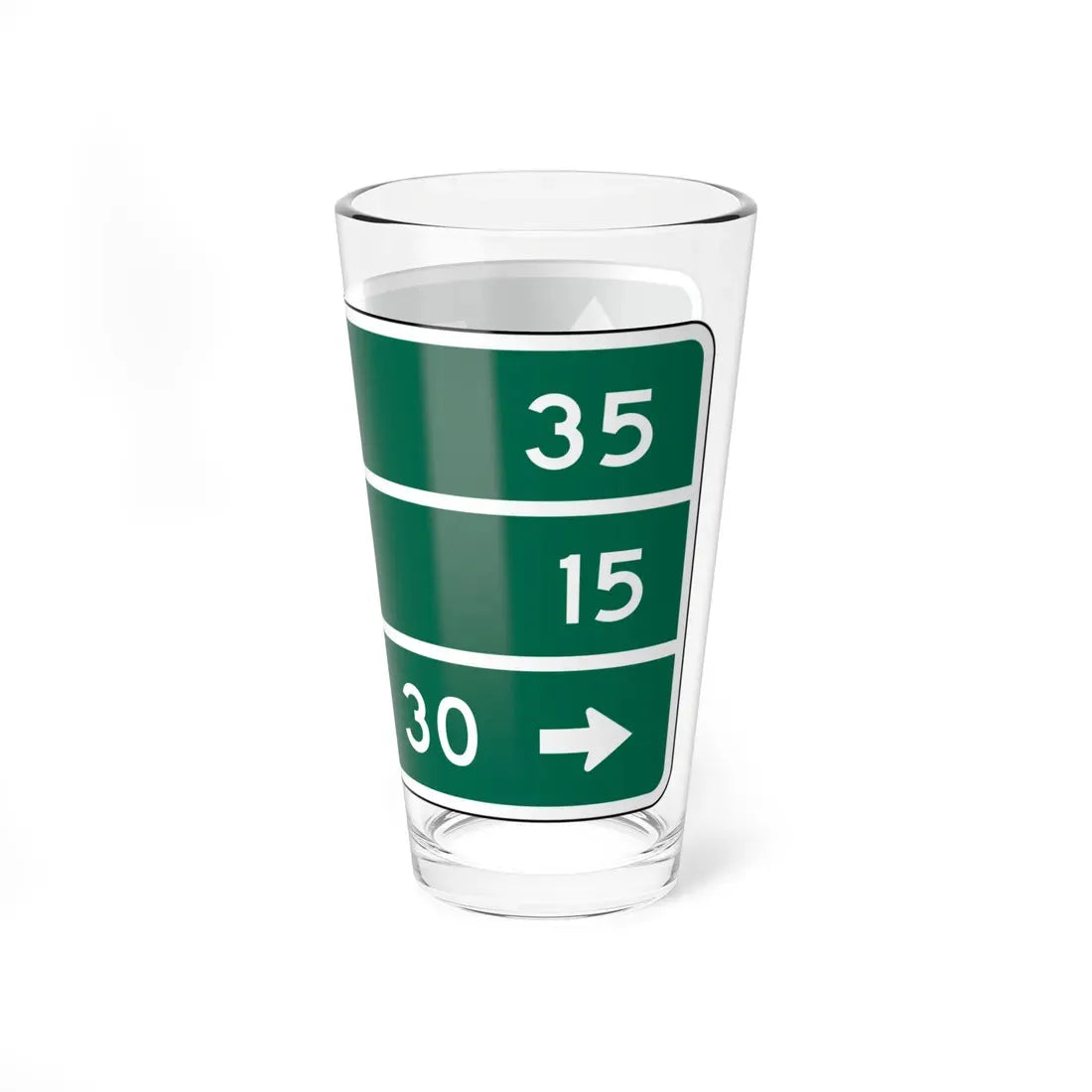 MUTCD D1-3a (New York) (Road Sign) Pint Glass 16oz - Go Mug Yourself