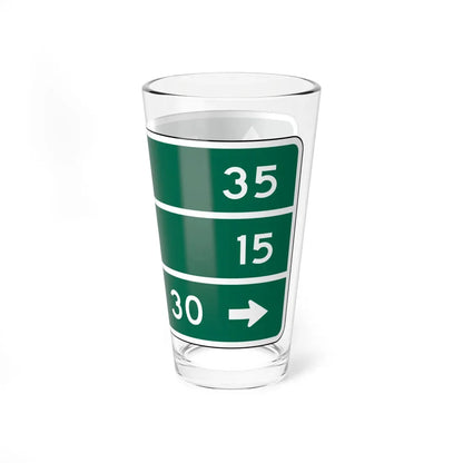 MUTCD D1-3a (New York) (Road Sign) Pint Glass 16oz - Go Mug Yourself
