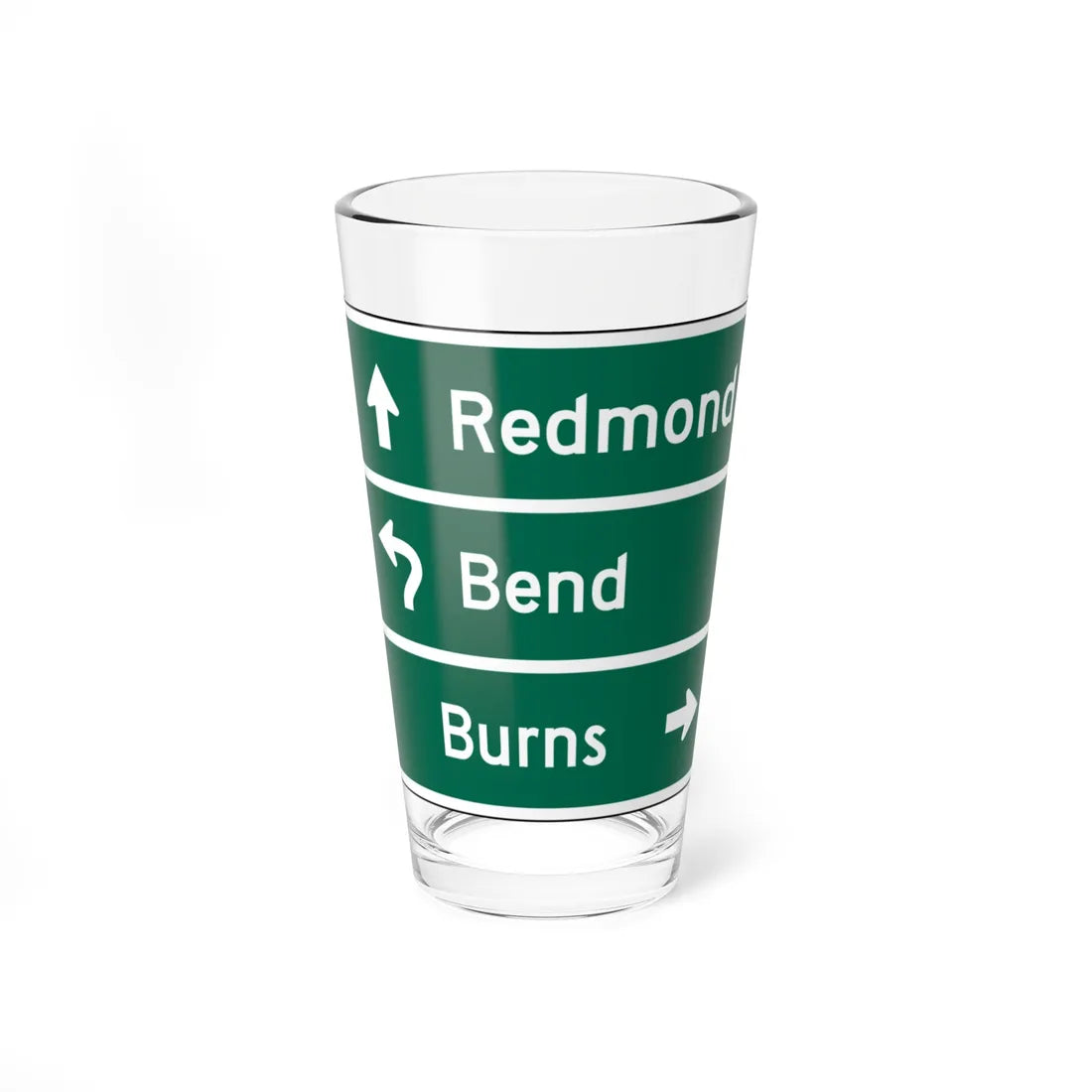 MUTCD D1-3d (Oregon) (Road Sign) Pint Glass 16oz 16oz - Go Mug Yourself