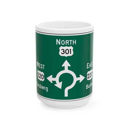 MUTCD D1-5 (Virginia) (Road Sign) White Coffee Mug 15oz - Go Mug Yourself
