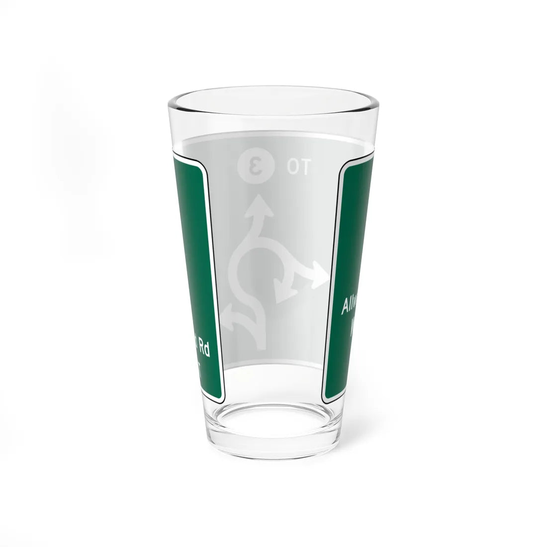 MUTCD D1-5a (New Jersey) (Road Sign) Pint Glass 16oz - Go Mug Yourself