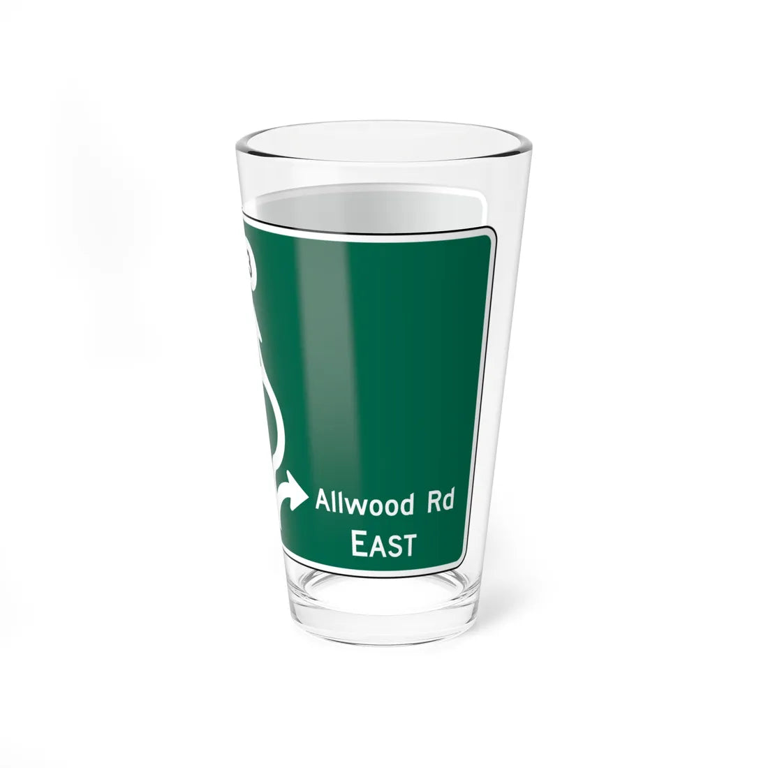 MUTCD D1-5a (New Jersey) (Road Sign) Pint Glass 16oz - Go Mug Yourself