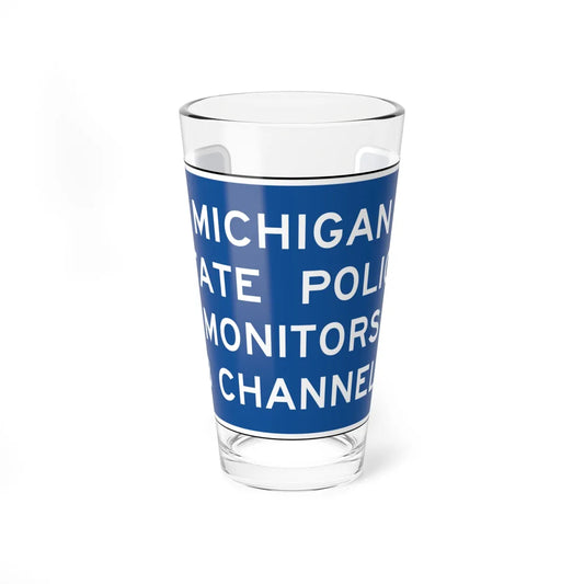 MUTCD D12-3 (Michigan) (Road Sign) Pint Glass 16oz 16oz - Go Mug Yourself